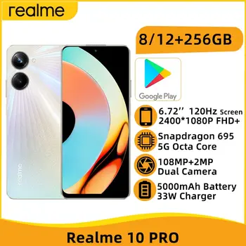 realme 10 Pro 8 ГБ 256 ГБ Мобильный Телефон Snapdragon 695 Восьмиядерный 6,72 