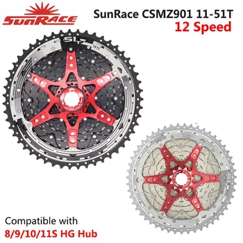 SunRace CSMZ901 Кассета 12 Скоростей 11-51 T Кассета для горного Велосипеда MTB Маховик 12S Звездочка Совместима С Shimano SRAM 12s