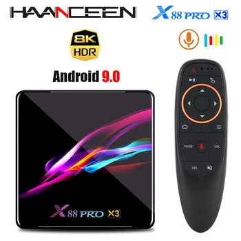 X88 PRO X3 TV Box Android 9,0 4 ГБ оперативной памяти 64 ГБ 128 ГБ 32 ГБ Amlogic S905X3 Четырехъядерный 1080p 8K Wifi YouTube 2G 16G телеприставка