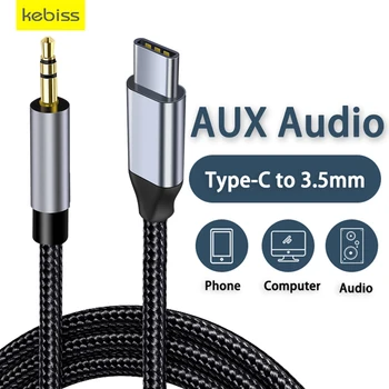 Кабель Aux от Type C до 3,5 мм, кабель динамика, аудиокабель для автомобильных наушников, разъем USB C, конвертер, динамик для Samsung Xiaomi Redmi