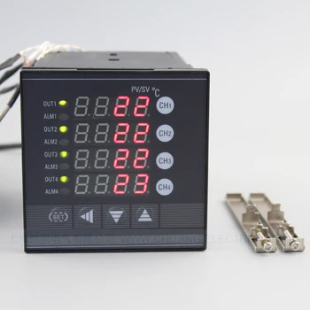 Многофункциональный 4-канальный цифровой регулятор температуры с 4 сигнализациями, многоточечный 4-х сторонний термостат может подключаться к 4 датчикам