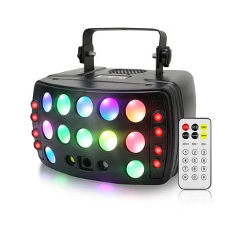 Новейший лазерный светильник Eloovve 4 в 1 для вечеринки в стиле Дерби, со светодиодным эффектом стробоскопа, красным и зеленым рисунком, Дистанционное управление для домашних танцев